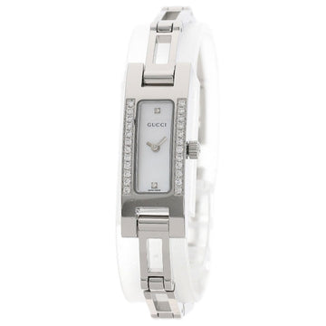 GUCCI 3900L Square Face Diamond Watch Stainless Steel/SS Ladies