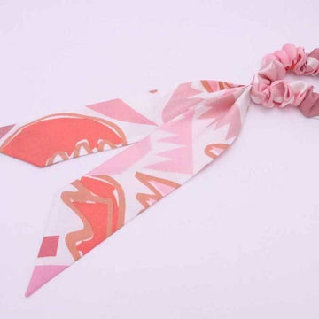 HERMES scrunchie Bella silk pink x multicolor