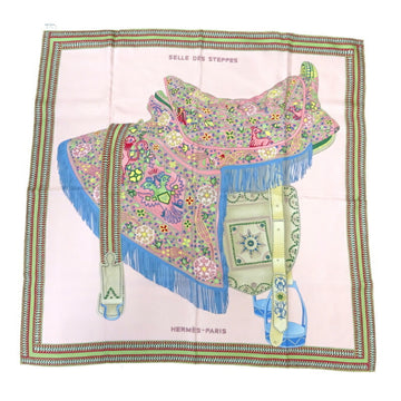 HERMES Carre 90 SELL DES STEPPES 2021 Collection Women's Scarf Muffler 100% Silk Pink