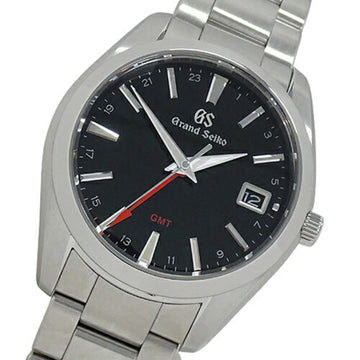 GRAND SEIKO GS Heritage 9F86-0AF0 SBGN013 Watch Men's Date GMT Quartz Stainless SS Silver Black Polished