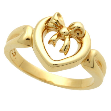 TIFFANY & Co. Heart Ribbon Ring K18YG No. 9.5 Yellow Gold