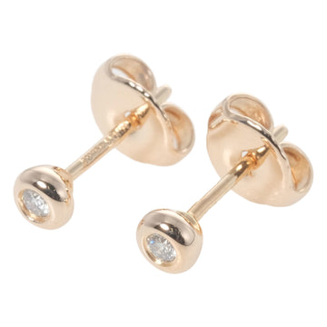 TIFFANY Visor Yard Earrings K18PG 0.03ct×2 Pink Gold Diamond &Co. Women's