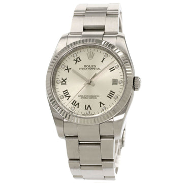 ROLEX 116034G Oyster Perpetual 11P Diamond Watch Stainless Steel SS K18WG Men's