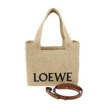 LOEWE font tote medium handbag A685B61X05 raffia natural 2WAY shoulder bag