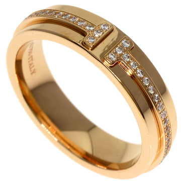 TIFFANY T Narrow Diamond Ring K18 Pink Gold Women's &Co.