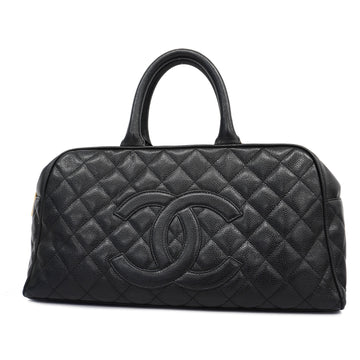 CHANELAuth  Matelasse Handbag Women's Caviar Leather Black