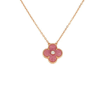 VAN CLEEF & ARPELS 2021 Holiday Limited Vintage Alhambra K18PG Pink Gold Necklace