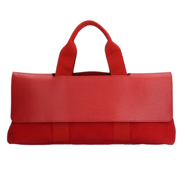 HERMES Valparaiso PM Long Handbag Toile Chevron Red Ladies