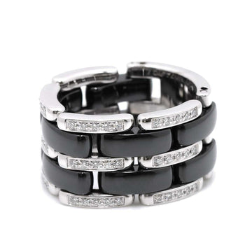 Chanel ultra #52 ring diamond large K18 WG black ceramic 750 ULTRA Diamond Ring