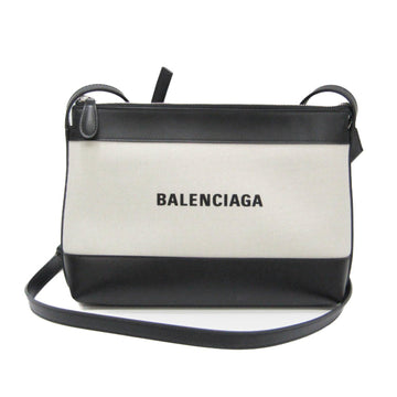 BALENCIAGA 2948516 Women's Canvas,Leather Shoulder Bag Black,Light Beige