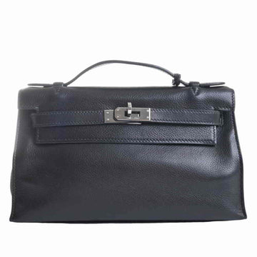 Hermes Evergrain Pochette Kelly Mini Handbag Black