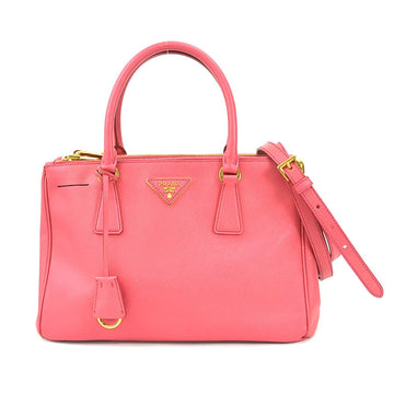 PRADA handbag shoulder bag leather pink gold ladies