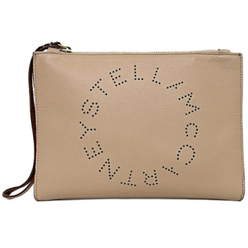 Stella McCARTNEY Clutch Bag Beige 502892 W892 6802 Leather with Strap STELLA Punching Mini Soft Pouch