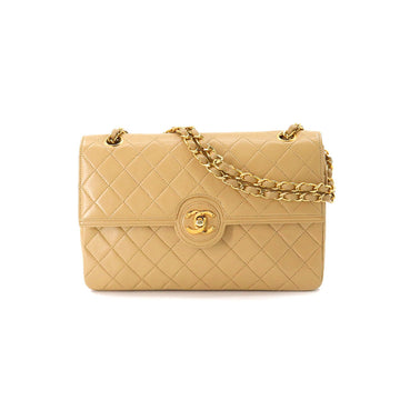 Chanel matelasse chain shoulder bag leather beige gold metal fittings vintage Matelasse Bag