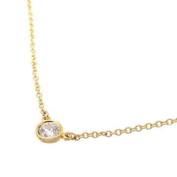 TIFFANY 0.22ct diamond visor yard ladies necklace 750 yellow gold