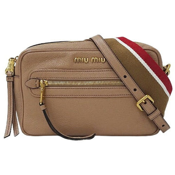 MIU MIUMIU Bag Women's Shoulder Leather Pink Beige 5BH116 Crossbody