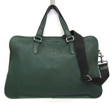 LOEWE Men's Leather Briefcase,Shoulder Bag Dark Green