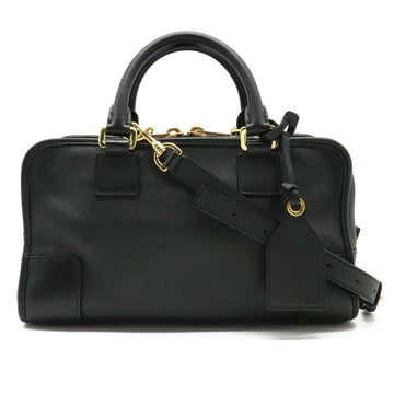 BagLoewe Amazona 28 Anagram Handbag Mini Boston Shoulder Bag Leather Black 352.30.N03