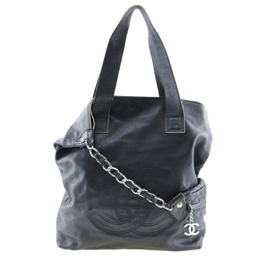 CHANEL 2WAY Shoulder Handbag Calf Made in Italy Black Bag 2way A4 Magnetic Type 2WAYShoulder Women's