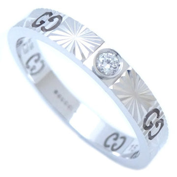 GUCCI Icon Heart Ring 1P Diamond #15 727892 K18WG White Gold 199877