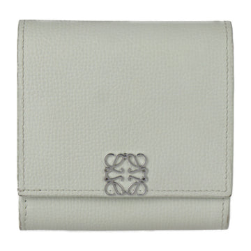 LOEWE ANAGRAM COMPACT FLAP WALLET Anagram compact flap wallet folio C821L57X01 leather light green series silver metal fittings L-shaped fastener