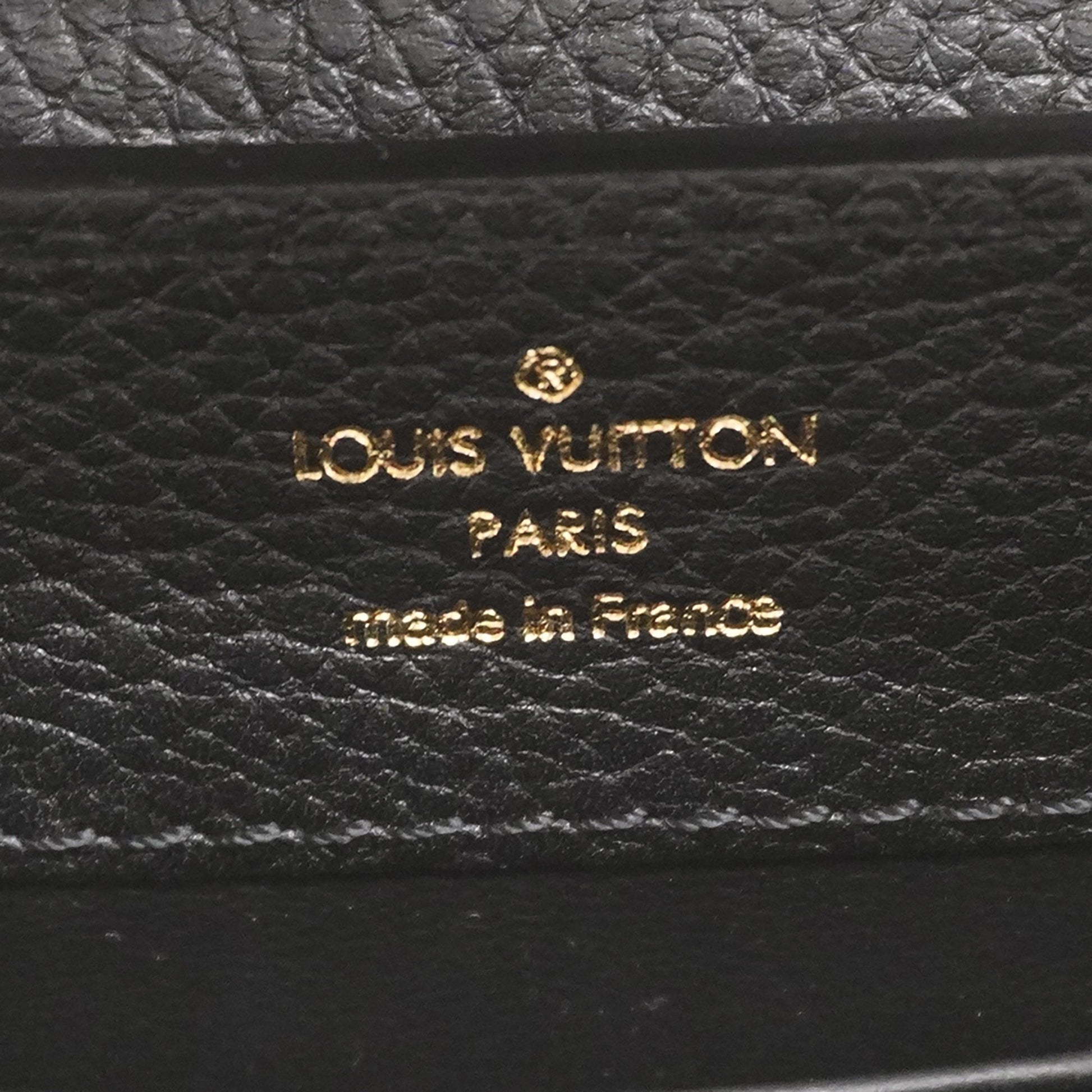 LOUIS VUITTON M56071 Capucine MINI 2way Shoulder Hand Bag Taurillon Black  Ex++