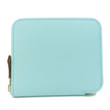 HERMES Azap Silk In Blue Bifold Wallet Epson Ladies