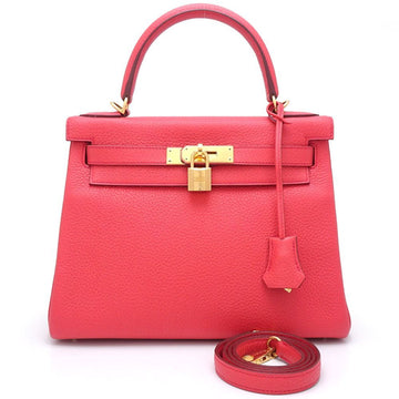 HERMES Kelly 28 2Way Bag Rouge Tomato X Engraved 2016 Taurillon Clemence [estimated] 351018