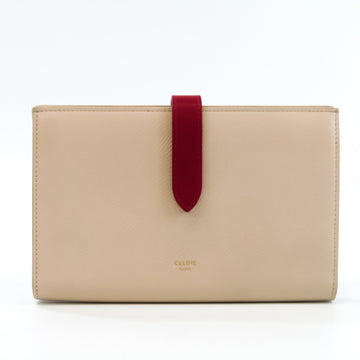 Celine Women's Leather Long Bill Wallet (bi-fold) Beige