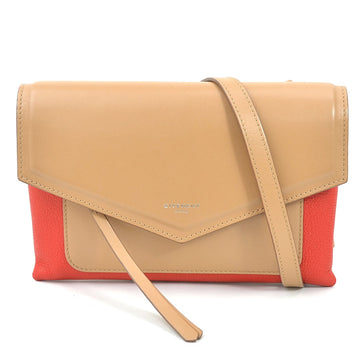 GIVENCHY Crossbody Shoulder Bag Leather Red x Camel Women's