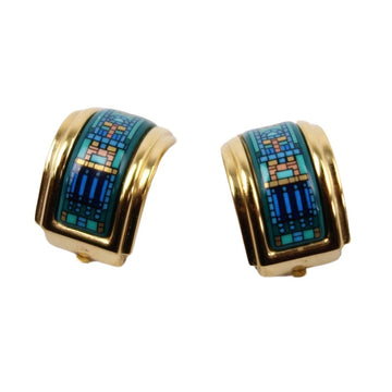 Hermes Earrings Cloisonne enamel GP Ladies Multicolor/Gold