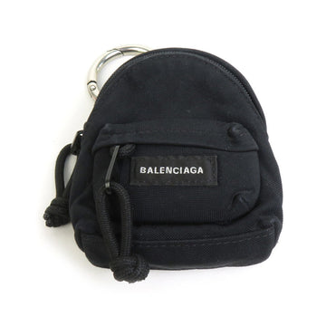 BALENCIAGA Pouch Charm Backpack Nylon Jacquard/Metal Black/Silver Unisex