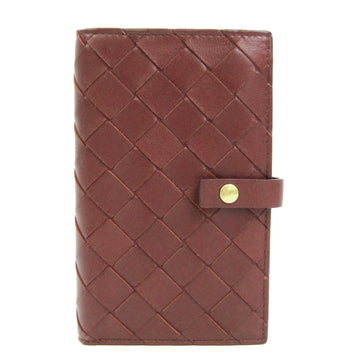 BOTTEGA VENETA Intrecciato Women,Men Leather Middle Wallet [bi-fold] Bordeaux