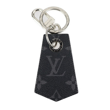 LOUIS VUITTON Anshappe Monogram Eclipse Keychain MP1795 PVC Leather Black Silver Key Ring Bag Charm