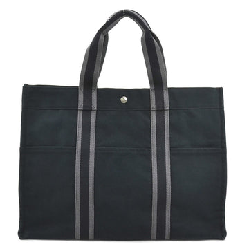 HERMES Handbag Tote Bag Fool Toe Cotton Black/Gray Unisex