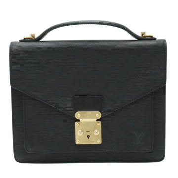 LOUIS VUITTON Epi Monceau Second Bag Handbag Noir Black Missing Key M52122