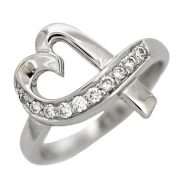 TIFFANY Loving Heart Ring WG White Gold Paloma Picasso No. 11 750 K18WG Diamond &Co. Melee Motif