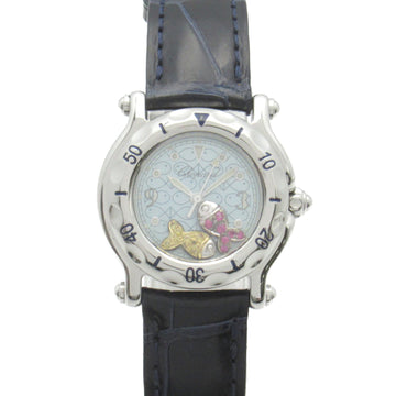CHOPARD Happy Sports Happy Fish Wrist Watch Watch Wrist Watch 27/8923-402 Quartz Blue Stainless Steel Leather belt d 27/8923-402