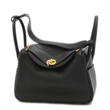 Hermes Lindy 26 Taurillon Clemence Black U Engraved Handbag Shoulder Bag