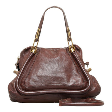 CHLOE  Paraty Handbag One Shoulder Bag 041056-00 Brown Gold Leather Ladies