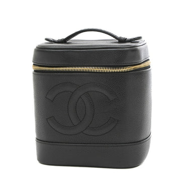 CHANEL Cocomark Vanity Handbag Caviar Skin Black A01998