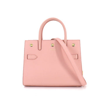 Burberry 2way hand shoulder bag leather pink gold metal fittings Hand Bag