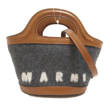 MARNI Shoulder Bag Brown Gray wool Nylon BMMP0096Q1P4915 ZO25