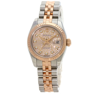 ROLEX 179171G Datejust 10P Diamond Watch Stainless Steel/SSxK18PG/Everose Gold Women's