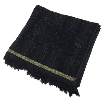 CHANEL Blanket Black Cotton Polyester Towel Ket