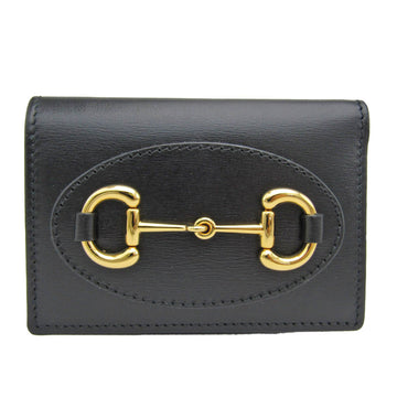 GUCCI Horsebit 1955 644462 Women's Leather Wallet [tri-fold] Black