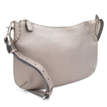 Fendi shoulder bag Selleria 8BT146 silver leather ladies stitch FENDI