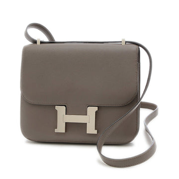 Hermes Constance Mini 18 Swift Etain A Engraved Shoulder Bag