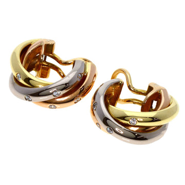 CARTIER Trinity Diamond Earrings K18 Yellow Gold/K18WG/K18PG Women's
