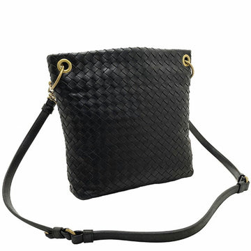 Bottega Veneta Shoulder Bag Nero Intrecciato Crossbody Leather Black 179330 BOTTEGA VENETA Mesh Pochette